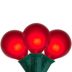 Northlight Set Of 15 Red Satin G50 Globe Christmas Lights - Green Wire 17.5-ft -Northlight Paradise 331054569 MainImage 001 l