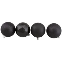 Northlight Jet Black Shatterproof 4-Finish Christmas Ball Ornaments 3.25-in 32/pk 7 Northlight Jet Black Shatterproof 4-Finish Christmas Ball Ornaments 3.25-in 32/pk -Northlight Paradise 331054575 AlternateImage2 l