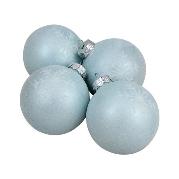 Northlight 3.25-in Blue And Silver Snowflake Glass Christmas Ball Ornaments - 4-Piece 5 Northlight 3.25-in Blue And Silver Snowflake Glass Christmas Ball Ornaments - 4-Piece - Image 3
