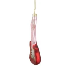 Northlight 5.25-in Red And Silver Glass Bass Guitar Christmas Ornament -Northlight Paradise 331054580 AlternateImage3 l
