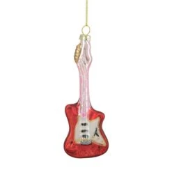 Northlight 5.25-in Red And Silver Glass Bass Guitar Christmas Ornament -Northlight Paradise 331054580 MainImage 001 l