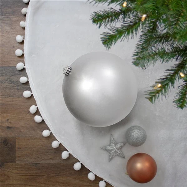 Northlight 8-in Silver Splendor Shatterproof Matte Christmas Ball Ornament 3 Northlight 8-in Silver Splendor Shatterproof Matte Christmas Ball Ornament