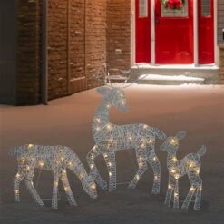 Northlight 29-in LED White Reindeer Family Outdoor Christmas Decorations - Set Of 3 -Northlight Paradise 331054593 AlternateImage1 l