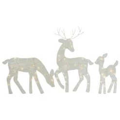 Northlight 29-in LED White Reindeer Family Outdoor Christmas Decorations - Set Of 3 -Northlight Paradise 331054593 MainImage 001 l