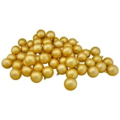 Northlight Vegas Gold Shatterproof Matte Christmas Ball Ornaments 2.5-in 60/pk
