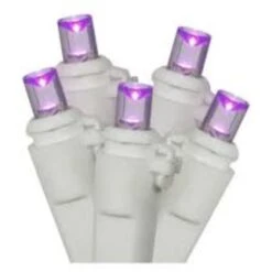 Northlight 50 Purple LED Wide Angle Christmas Lights With 16.25-ft White Wire