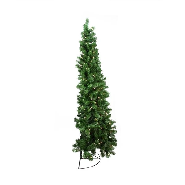 Northlight 6-ft Pre-Lit Pine Artificial Wall Christmas Tree - Clear Lights 4 Northlight 6-ft Pre-Lit Pine Artificial Wall Christmas Tree - Clear Lights - Image 2