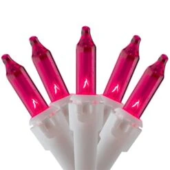 Northlight 50-Count Pink Mini Christmas Light Set - 10-ft White Wire -Northlight Paradise 331054619 MainImage 001 l