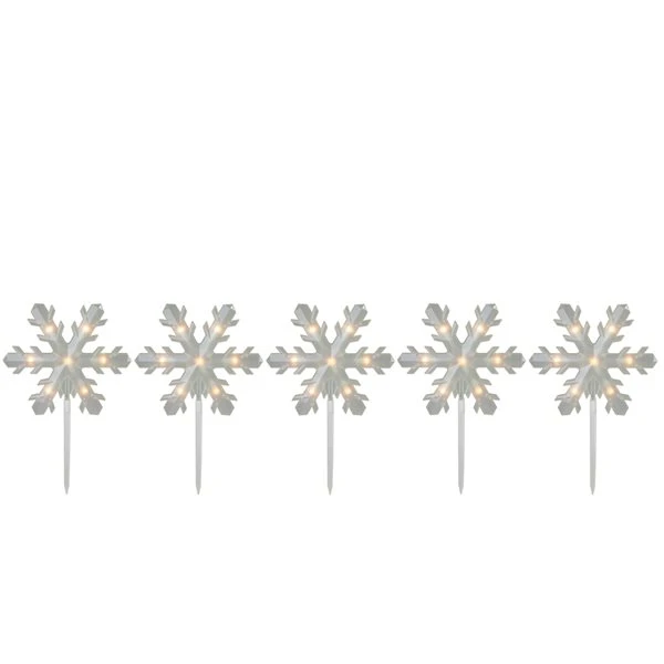 Northlights 5-Light Snowflake Christmas Pathway Marker Lawn Stakes 8-ft 5 Northlights 5-Light Snowflake Christmas Pathway Marker Lawn Stakes 8-ft - Image 3