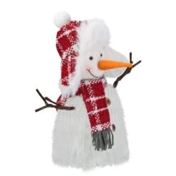 Northlight 10.25-in Plush White And Red Snowman Tabletop Christmas Decoration -Northlight Paradise 331054637 AlternateImage2 l