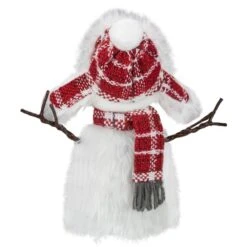 Northlight 10.25-in Plush White And Red Snowman Tabletop Christmas Decoration -Northlight Paradise 331054637 AlternateImage3 l