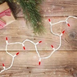 Northlight 33-ft White Wire 100-Count Red LED Mini Christmas Lights