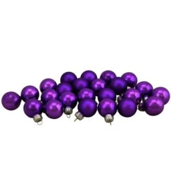 Northlight 1-in Purple 2-Finish Glass Ball Christmas Ornaments- 24-Piece -Northlight Paradise 331054642 AlternateImage1 l