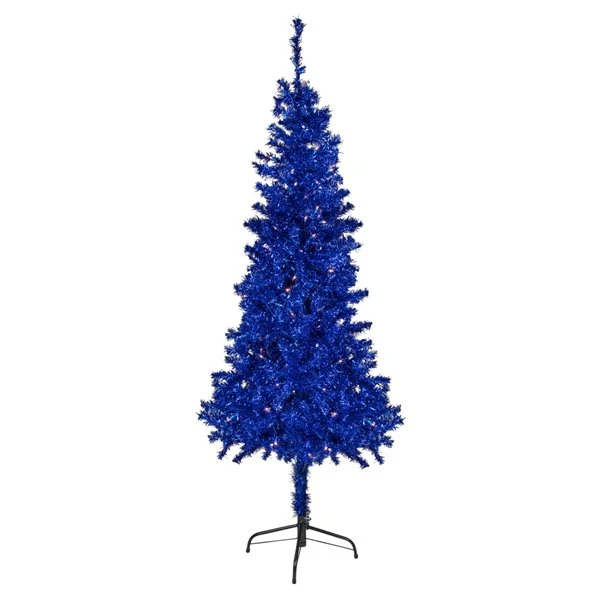 Northlight 6-ft Pre-Lit Blue Artificial Tinsel Christmas Tree Clear Lights 4 Northlight 6-ft Pre-Lit Blue Artificial Tinsel Christmas Tree Clear Lights - Image 2