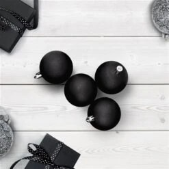 Northlight 2.5-in 60-Piece Jet Black Shatterproof Matte Christmas Ball Ornaments