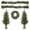 Northlight 5-Piece Pre-Lit Norwich Pine Artificial Christmas Entryway Set -Northlight Paradise 331054654 MainImage 001 l