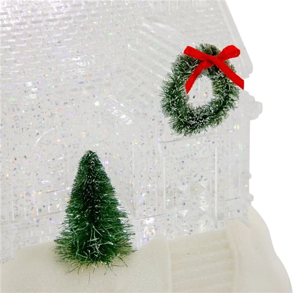 Northlight 9-in LED Lighted Icy Crystal Glitter Snow Globe Christmas House 3 Northlight 9-in LED Lighted Icy Crystal Glitter Snow Globe Christmas House