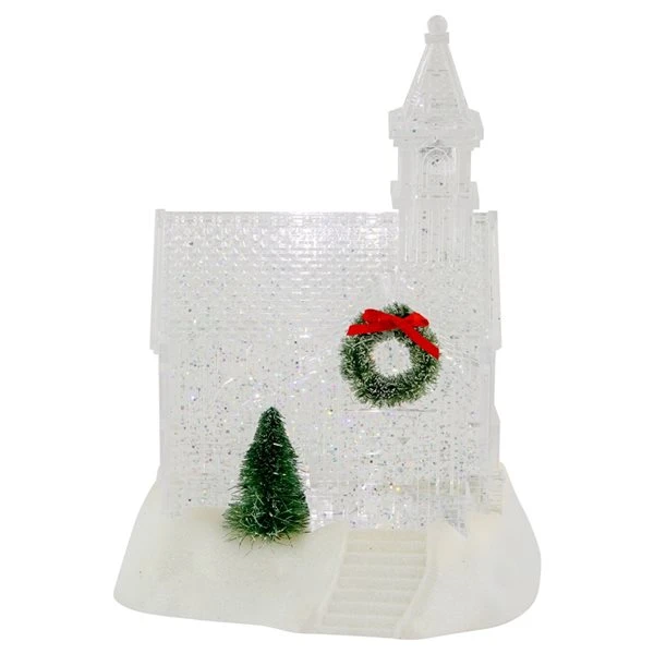 Northlight 9-in LED Lighted Icy Crystal Glitter Snow Globe Christmas House 7 Northlight 9-in LED Lighted Icy Crystal Glitter Snow Globe Christmas House - Image 5