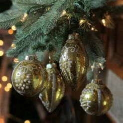 Northlight 2.75-in Gold And Silver Shiny Glass Christmas Ball Ornaments - 4-Piece