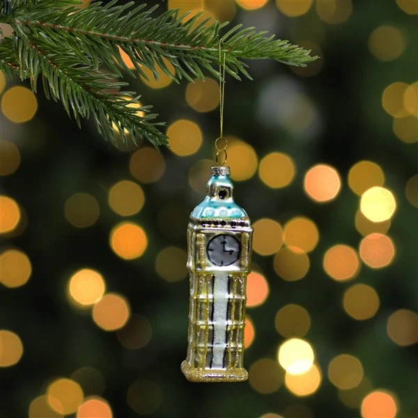 Northlight 4.75-in Black And Gold Glass Big Ben Christmas Ornament 4 Northlight 4.75-in Black And Gold Glass Big Ben Christmas Ornament - Image 2