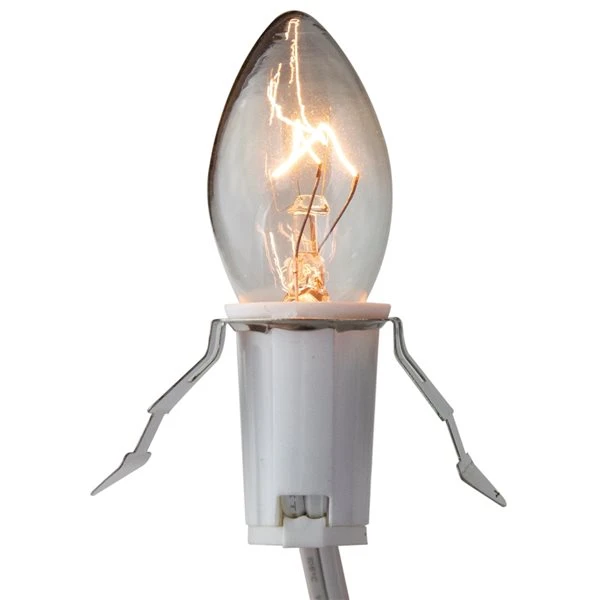 Northlight Christmas Village Replacement C7 Single Light Cord 6-ft - White Wire 4 Northlight Christmas Village Replacement C7 Single Light Cord 6-ft - White Wire - Image 2