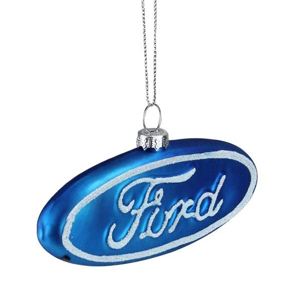Northlight 5-in Blue And White Ford Logo Oval Glitter Glass Christmas Ornament 3 Northlight 5-in Blue And White Ford Logo Oval Glitter Glass Christmas Ornament