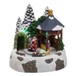 Northlight 10-in Lighted And Animated Christmas Scene With Santa Claus