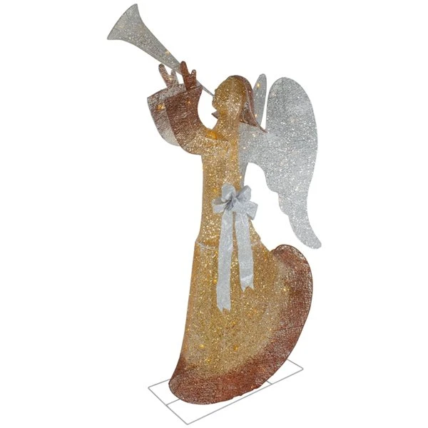 Northlight 63-in Gold LED Angel With Trumpet Outdoor Christmas Decoration 5 Northlight 63-in Gold LED Angel With Trumpet Outdoor Christmas Decoration - Image 3
