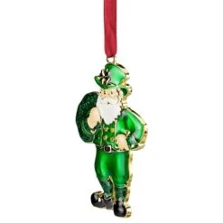 Northlight 3.5-in Green And Brass-Plated Irish Santa Claus Christmas Ornament -Northlight Paradise 331054679 AlternateImage2 l