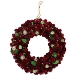 Northlight 12-in Red Pine Cone And Berry Artificial Christmas Wreath