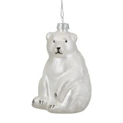 Northlight 3.75-in White Glitter Polar Bear Glass Christmas Ornament 9 Northlight 3.75-in White Glitter Polar Bear Glass Christmas Ornament -Northlight Paradise 331054681 MainImage 001 l