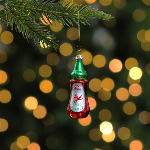 Northlight 4-in Red And Green Glass Bottle Of Hot Sauce Christmas Ornament 6 Northlight 4-in Red And Green Glass Bottle Of Hot Sauce Christmas Ornament - Image 4
