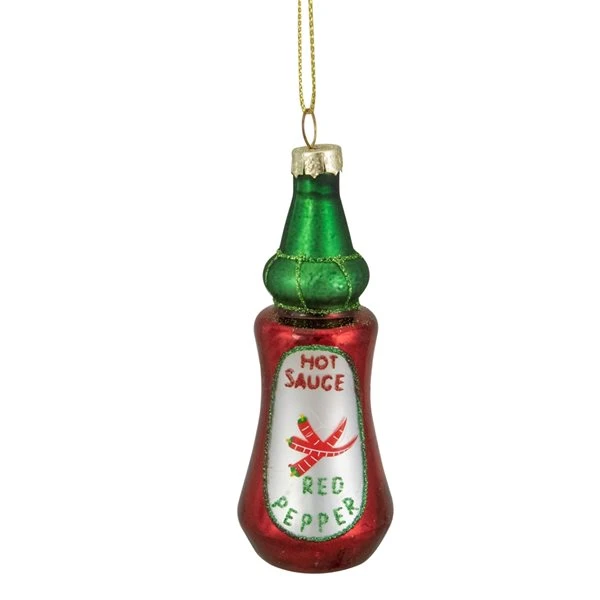 Northlight 4-in Red And Green Glass Bottle Of Hot Sauce Christmas Ornament 7 Northlight 4-in Red And Green Glass Bottle Of Hot Sauce Christmas Ornament - Image 5