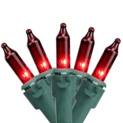 Northlight 100-Count Red Mini Christmas Lights Set - 20.25-ft Green Wire -Northlight Paradise 331054691 MainImage 001 l
