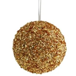 Northlight 6-in Gold Glitter Christmas Ball Ornament