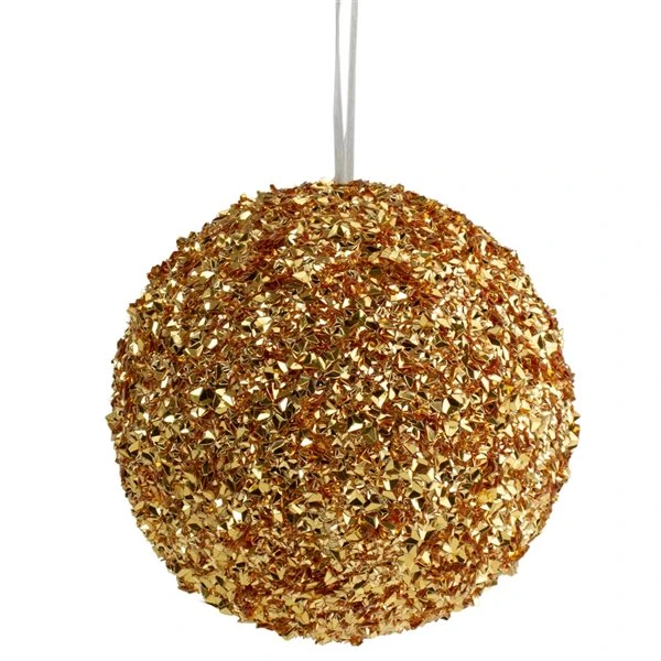 Northlight 6-in Gold Glitter Christmas Ball Ornament 3 Northlight 6-in Gold Glitter Christmas Ball Ornament
