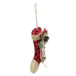 Northlight 5.75-in Red Plaid And Burlap Christmas Stocking Ornament -Northlight Paradise 331054707 AlternateImage2 l