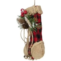 Northlight 5.75-in Red Plaid And Burlap Christmas Stocking Ornament -Northlight Paradise 331054707 AlternateImage3 l