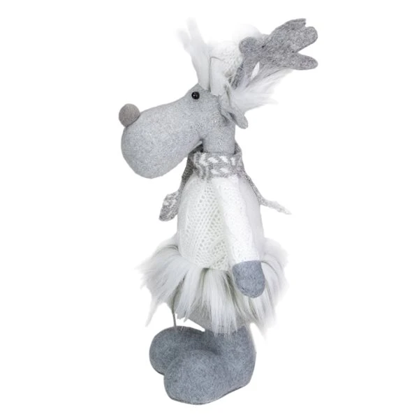 Northlight 12.5-in Grey And White Standing Moose Tabletop Christmas Decoration 6 Northlight 12.5-in Grey And White Standing Moose Tabletop Christmas Decoration - Image 4