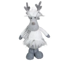 Northlight 12.5-in Grey And White Standing Moose Tabletop Christmas Decoration