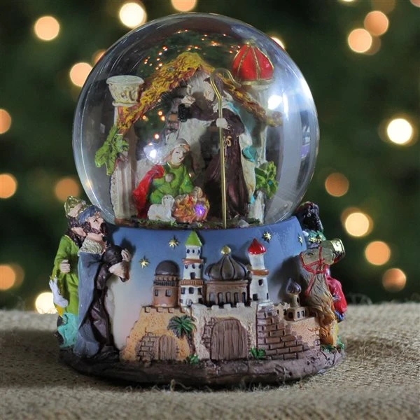 Northlight 5.75-in Nativity Manger Scene Religious Christmas Musical Snow Globe 6 Northlight 5.75-in Nativity Manger Scene Religious Christmas Musical Snow Globe - Image 4