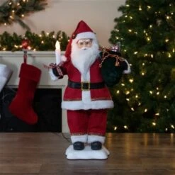 Northlight 24-in Animated Santa Claus With Lighted Candle Musical Christmas Figure -Northlight Paradise 331054717 AlternateImage1 l
