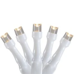 Northlight 10 B/O Warm White LED Wide Angle Christmas Lights - 3-ft White Wire