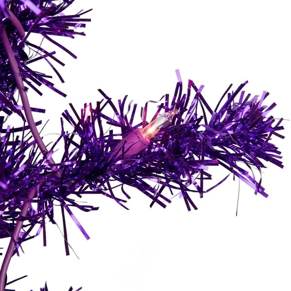 Northlight 6-ft Pre-Lit Purple Artificial Tinsel Christmas Tree Clear Lights 3 Northlight 6-ft Pre-Lit Purple Artificial Tinsel Christmas Tree Clear Lights