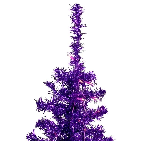 Northlight 6-ft Pre-Lit Purple Artificial Tinsel Christmas Tree Clear Lights 5 Northlight 6-ft Pre-Lit Purple Artificial Tinsel Christmas Tree Clear Lights - Image 3