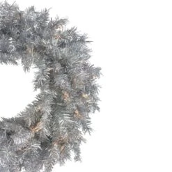 Northlight 24-in Silver Tinsel Artificial Christmas Wreath - Clear Lights 9 Northlight 24-in Silver Tinsel Artificial Christmas Wreath - Clear Lights -Northlight Paradise 331054730 AlternateImage2 l