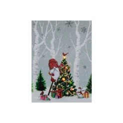 IH Casa Decor 12-in X 16-in LED Gnome Decorating Tree Christmas Canvas Wall Art