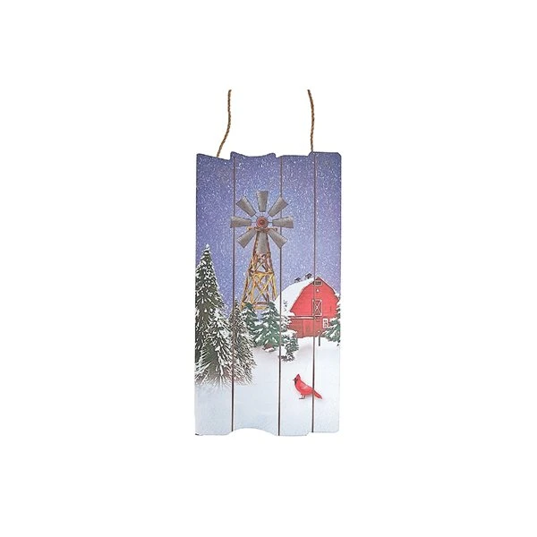 IH Casa Decor Red Barn And Windmill Wooden Christmas Wall Plaque 3 IH Casa Decor Red Barn And Windmill Wooden Christmas Wall Plaque