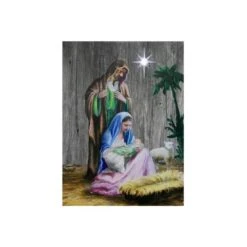 IH Casa Decor 12-in X 16-in LED Nativity Scene Christmas Canvas Wall Art