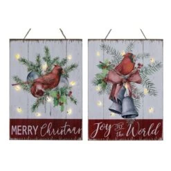 IH Casa Decor Assorted Cardinal Christmas Wall Signs - Set Of 2